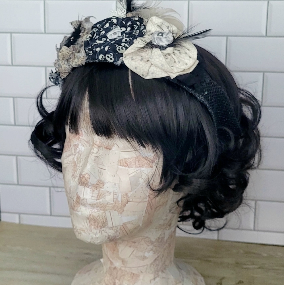 Boho Style Floral Hair Crown, Hair Accessories, Goth Style Headband, Whimsigoth